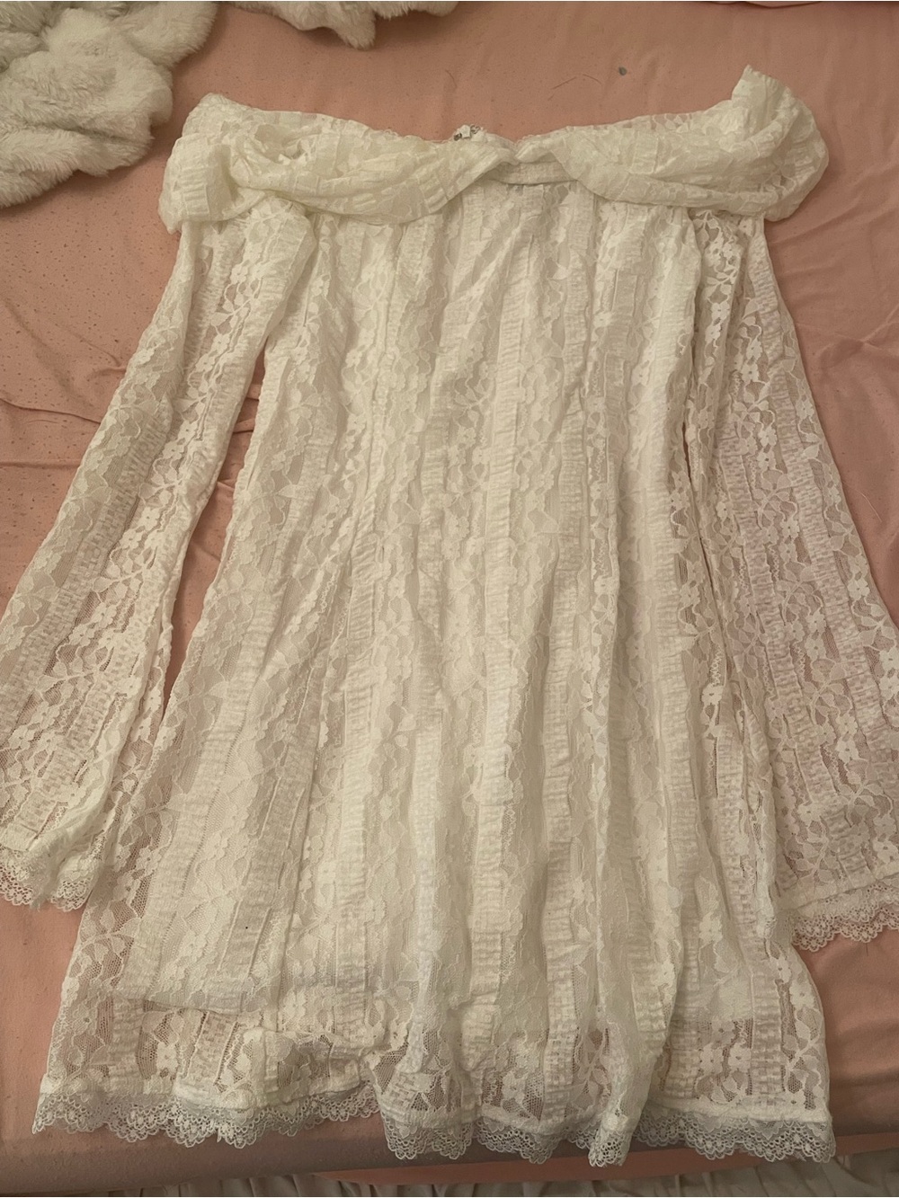 Hello Molly Off-Shoulder White Lace Dress